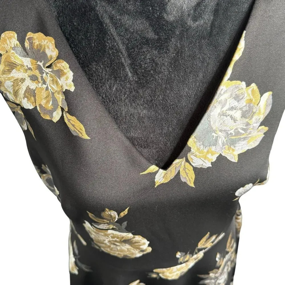 White House Black Market Black Floral Fit & Flare Dress - Picture 7 of 9